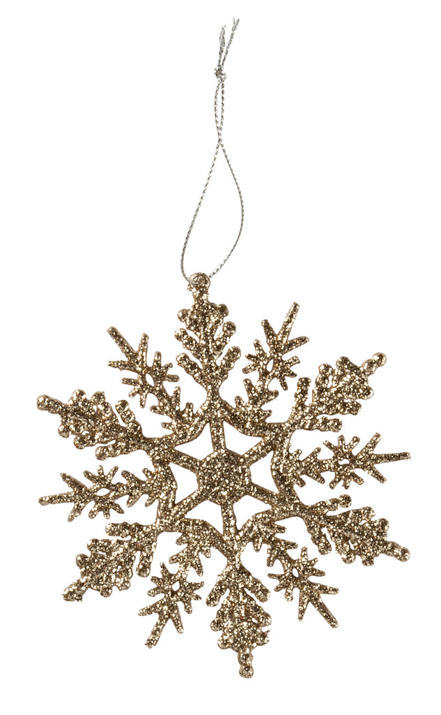 Christmas Ornament Large Gold Glitter Snow Crystal #100-C153