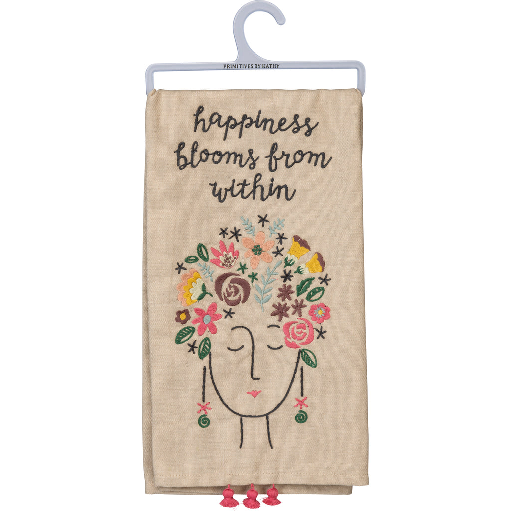 Kitchen Towel "Happiness Blooms From Within" #100-S225