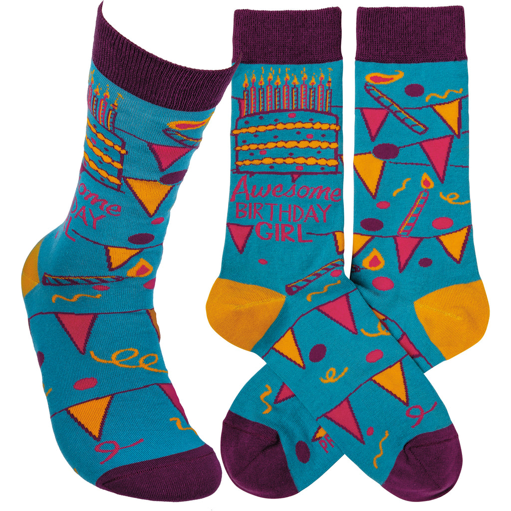 Socks "Awesome Birthday Girl" #100-S150