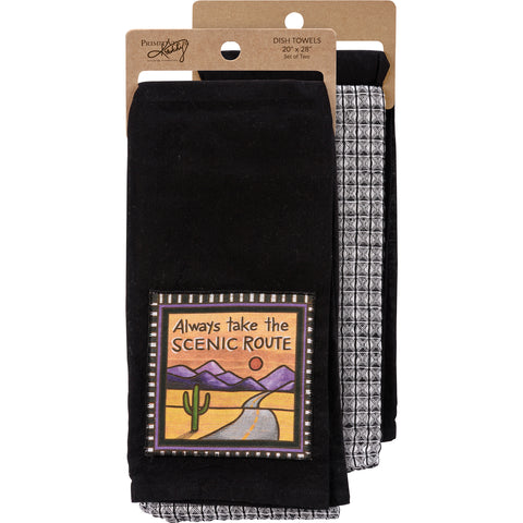 Kitchen Towel Set "Always Take The Scenic Route" #100-S227
