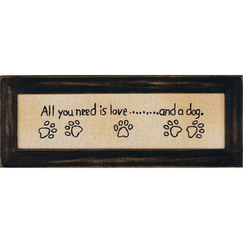 Stitchery "Love And A Dog" Embroidered Art #100-1511