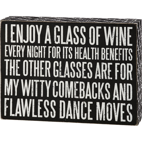 Box Sign "Glass Of Wine" #100-1522