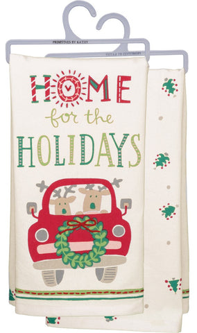 Christmas Tea Towel "Home For the Holidays"