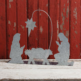 Metal Nativity Manger Stand Up Holy Family with North Star #C103
