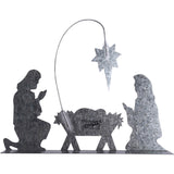 Metal Nativity Manger Stand Up Holy Family with North Star #C103