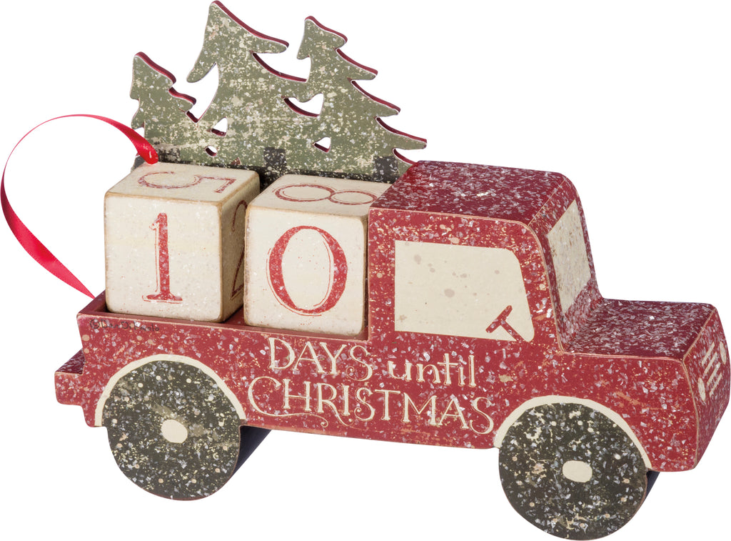 Block Countdown - Wooden Christmas Tree Truck #C104