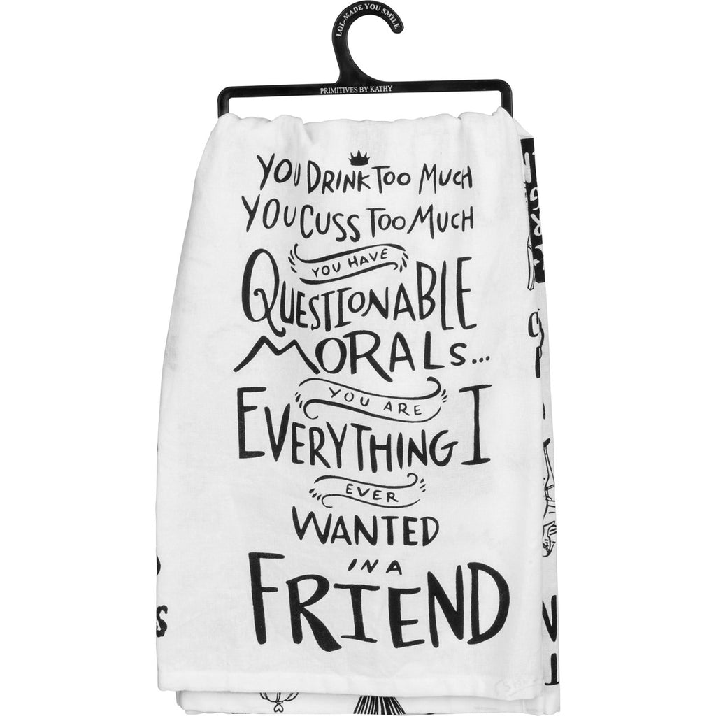 Tea Towel For Best Friend "Drink Cuss too Much" #100-S205