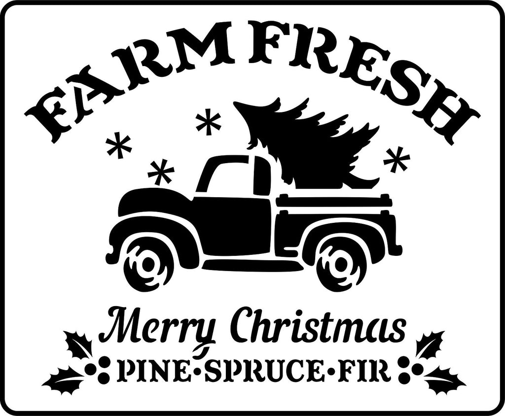JRV Stencil Farm Fresh Christmas Truck