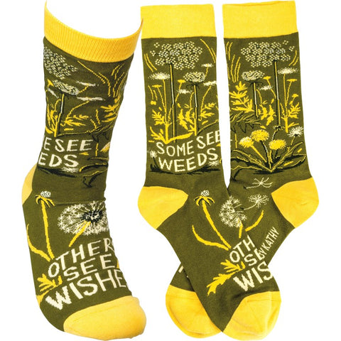 Socks "Some See Weeds, Others See Wishes” #100-S133