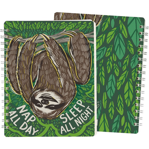 Notebook “Nap all Day, Sleep all Night” with Sloth #100-1314