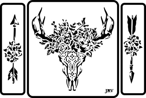 JRV Stencil Skull and Arrows