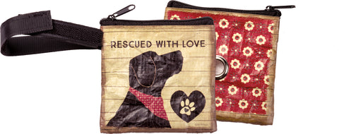 Pet Dog Cat Waste Bag Pouch Rescued With Love #1420