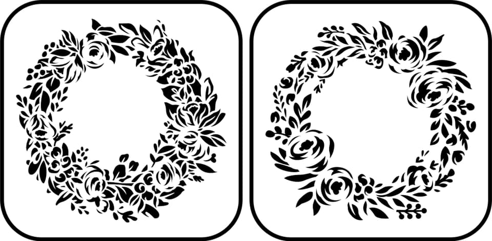 JRV Stencil Floral Wreath 2-Pack