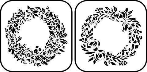 JRV Stencil Floral Wreath 2-Pack