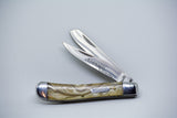 Imperial Shrade 2 Blade Trapper Pocket Knife White Pearl