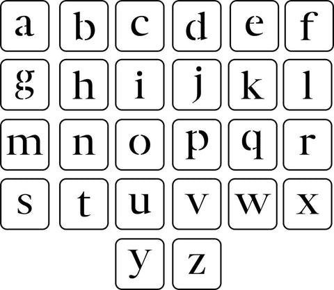 JRV Stencil Lowercase Alphabet