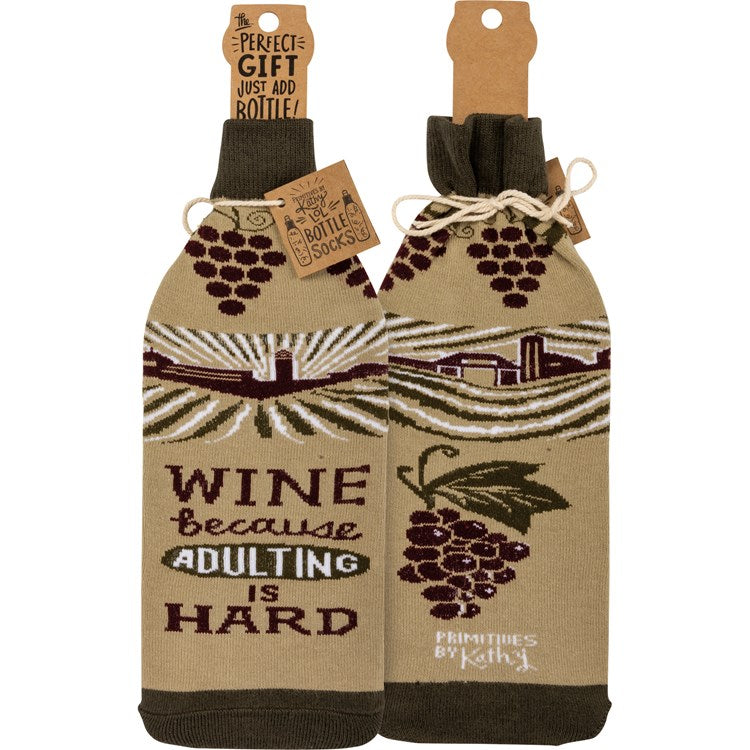 Bottle Sock "Wine Because Adulting is Hard" #100-S166