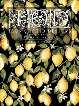 IOD Decor Transfer Lemon Drops 12" X 16" Pad by Iron Orchid Designs