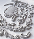 IOD Decor Mould Olive Crest by Iron Orchid Designs