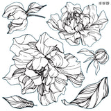IOD Decor Stamp Peonies 12x12" by Iron Orchid Designs
