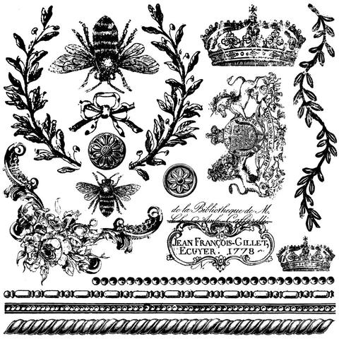 IOD Decor Stamp Queen Bee 12x12" by Iron Orchid Designs