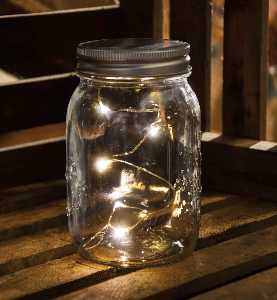 Lighted Glass Mason Jar #100-X109
