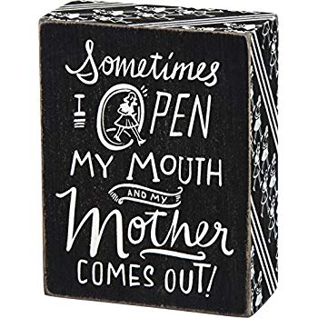 Box Sign Sometimes I Open my Mouth and my Mother Comes Out! #890