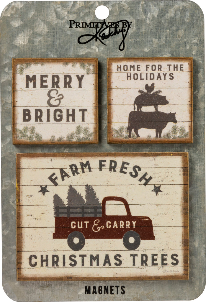 Christmas Magnet Set of 3 Farm Fresh Christmas Trees #100-C141