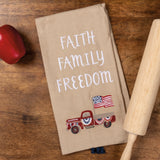 Patriotic 4th of July Dish Towel "Faith Family Freedom #100-S217