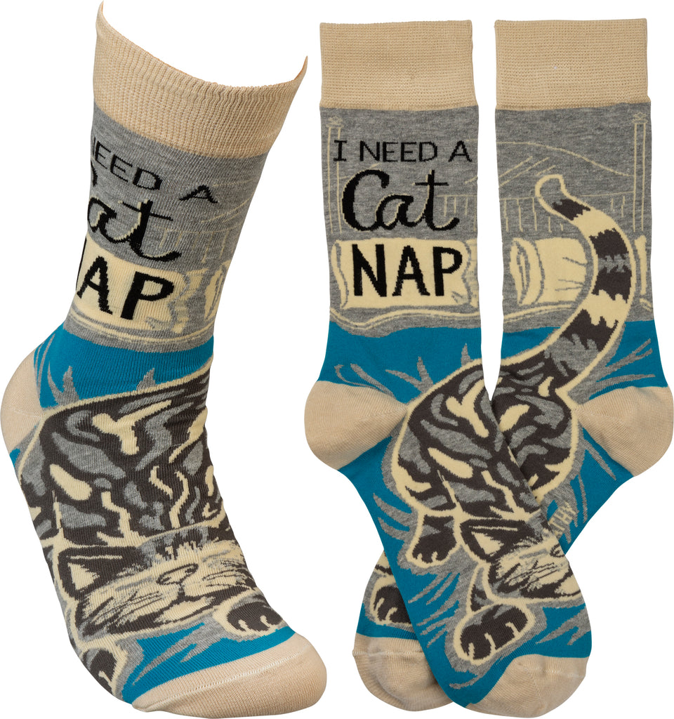 Socks "I Need a Cat Nap” #100-S140