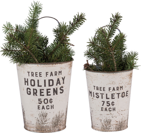 Christmas Wall Decor Pails Set of 2 #100-C271