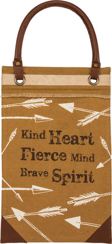Canvas Wall Banner "Kind Heart, Fierce Mind, Brave Spirit" #100-S194