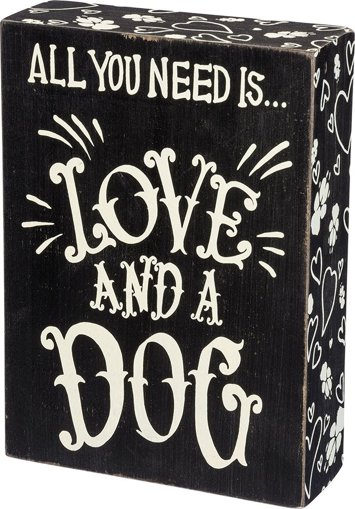 Box Sign Love and a Dog #100-766