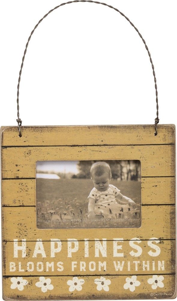 Photo Holder Mini Hanging Sign "Happiness Blooms From Within" #971