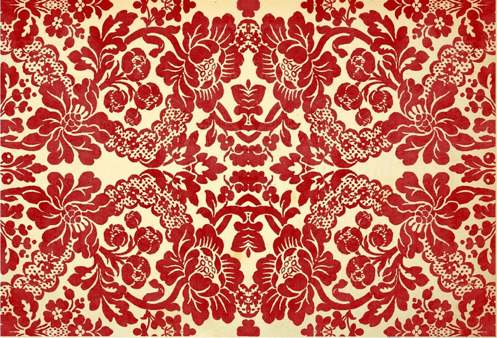Decoupage Craft Paper by Roycycled Papers Red Damask Floral